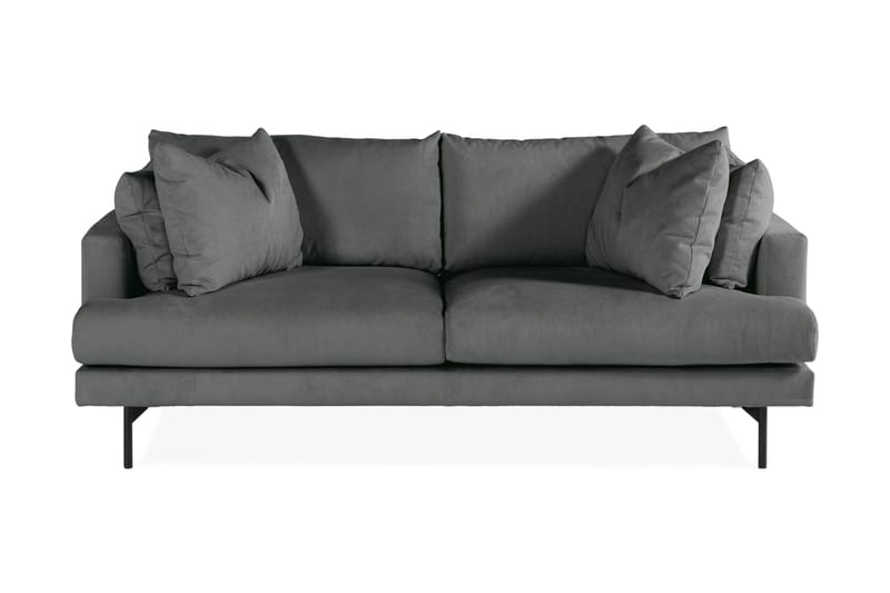 Menard 3-sits Djup Manchestersoffa - Grå - Möbler - Vardagsrum - Soffor - 3-sits soffor