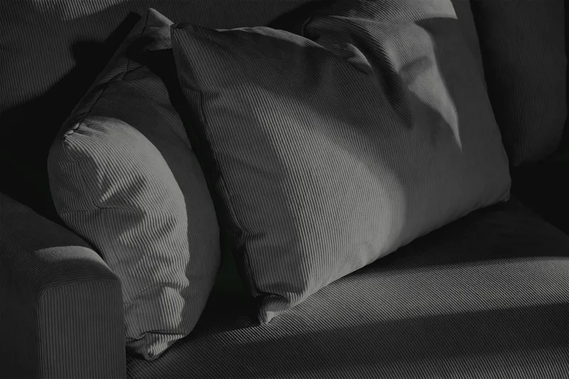 Menard 3-sits Djup Manchestersoffa - Grå - Möbler - Vardagsrum - Soffor - 3-sits soffor