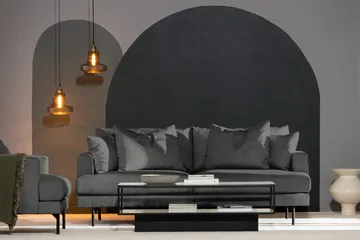 Menard 3-sits Djup Manchestersoffa - Grå - Möbler - Vardagsrum - Soffor - 3-sits soffor