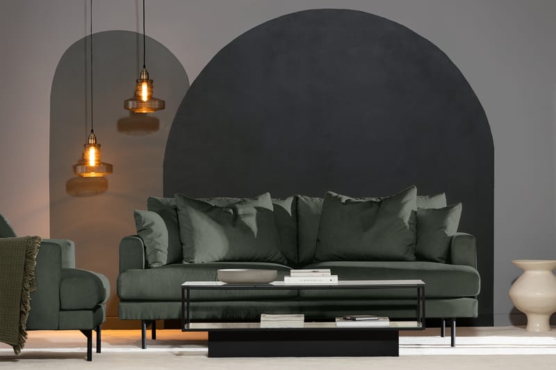 Menard 3-sits Djup Manchestersoffa - Grön - Möbler - Vardagsrum - Soffor - 3-sits soffor