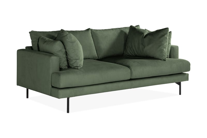 Menard 3-sits Djup Manchestersoffa - Grön - Möbler - Vardagsrum - Soffor - 3-sits soffor