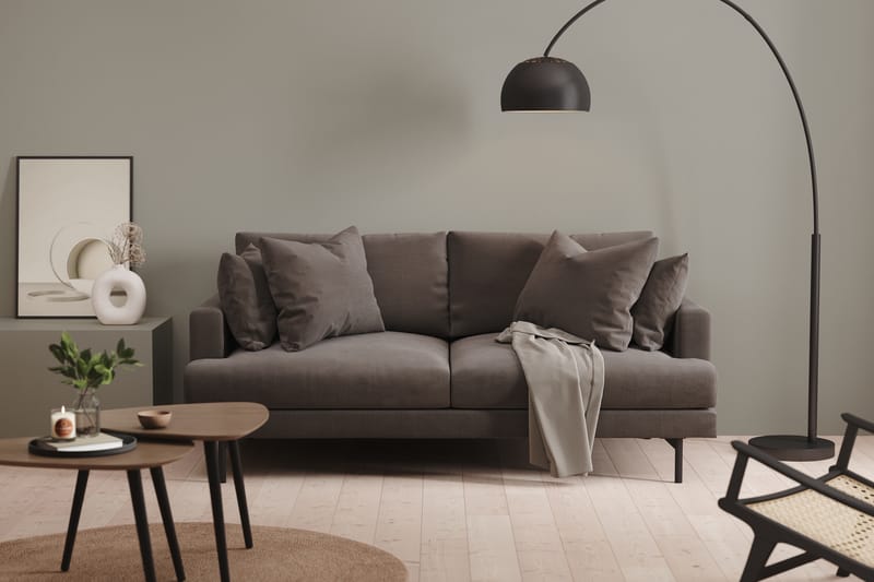 Menard 3-sits Djup Manchestersoffa - Mörkgrå - Möbler - Vardagsrum - Soffor - 3-sits soffor
