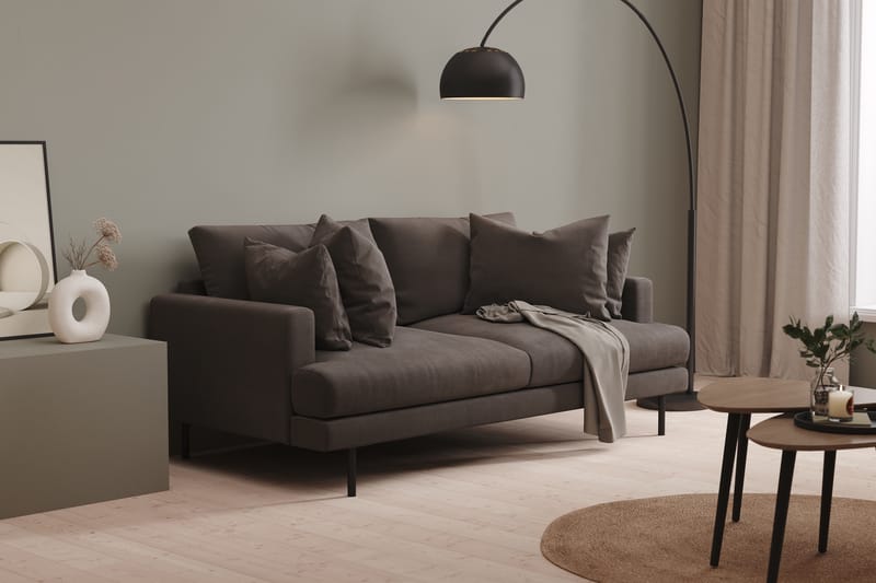 Menard 3-sits Djup Manchestersoffa - Mörkgrå - Möbler - Vardagsrum - Soffor - 3-sits soffor