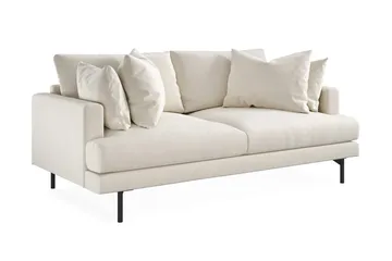 Menard 3-sits Djup Sammetssoffa 205 cm bred - Krämvit - Möbler - Vardagsrum - Soffor - 3-sits soffor