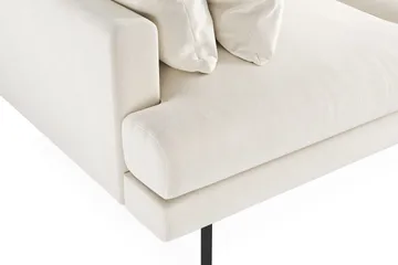 Menard 3-sits Djup Sammetssoffa 205 cm bred - Krämvit - Möbler - Vardagsrum - Soffor - 3-sits soffor