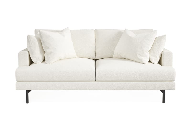 Menard 3-sits Djup Soffa i Bouclé 205 cm bred - Vit - Möbler - Vardagsrum - Soffor - 3-sits soffor