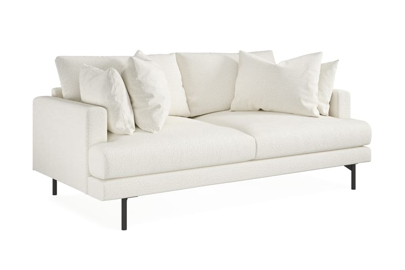 Menard 3-sits Djup Soffa i Bouclé 205 cm bred - Vit - Möbler - Vardagsrum - Soffor - 3-sits soffor