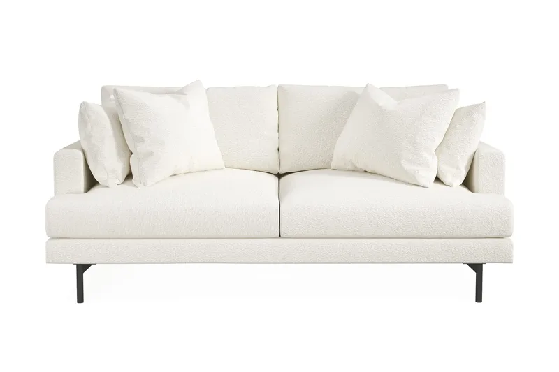 Menard 3-sits Djup Soffa i Bouclé - Vit - Möbler - Vardagsrum - Soffor - 3-sits soffor
