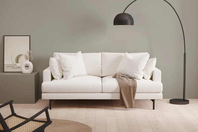 Menard 3-sits Djup Soffa i Bouclé - Vit - Möbler - Vardagsrum - Soffor - 3-sits soffor
