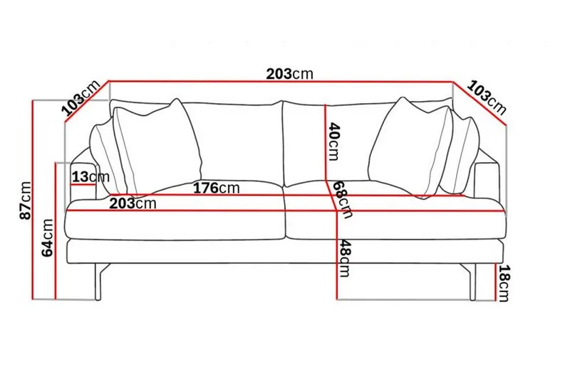 Menard 3-sits Djup Soffa i Bouclé - Vit - Möbler - Vardagsrum - Soffor - 3-sits soffor