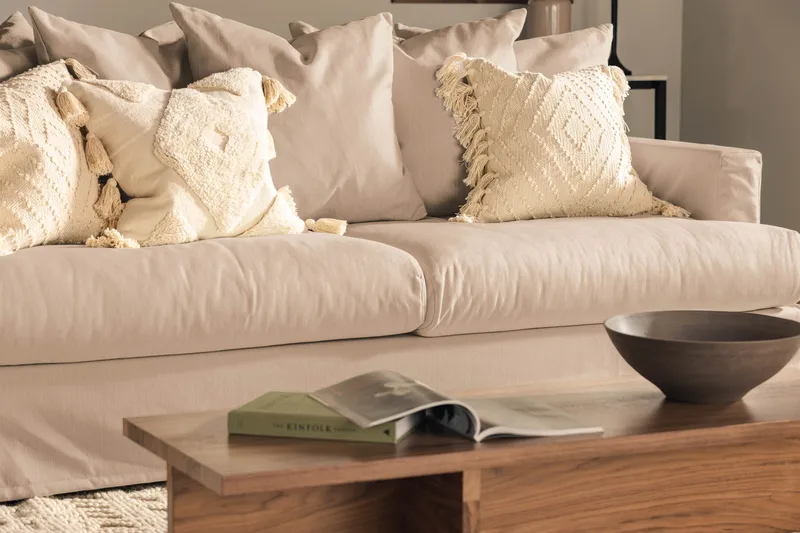 Menard 3-sits Djup Tygsoffa - Beige - Möbler - Vardagsrum - Soffor - 3-sits soffor