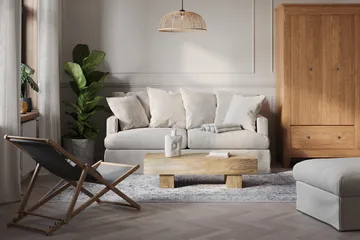 Menard 3-sits Djup Tygsoffa - Beige - Möbler - Vardagsrum - Soffor - 3-sits soffor
