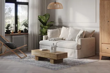 Menard 3-sits Djup Tygsoffa - Beige - Möbler - Vardagsrum - Soffor - 3-sits soffor