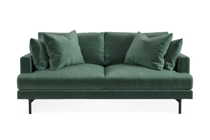 Menard 3-sits Sammetssoffa - Mörkgrön - Möbler - Vardagsrum - Soffor - 3-sits soffor