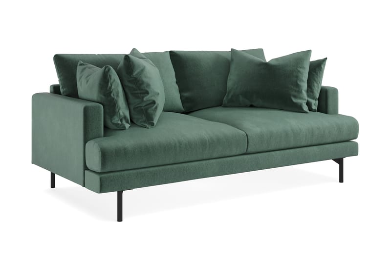 Menard 3-sits Sammetssoffa - Mörkgrön - Möbler - Vardagsrum - Soffor - 3-sits soffor