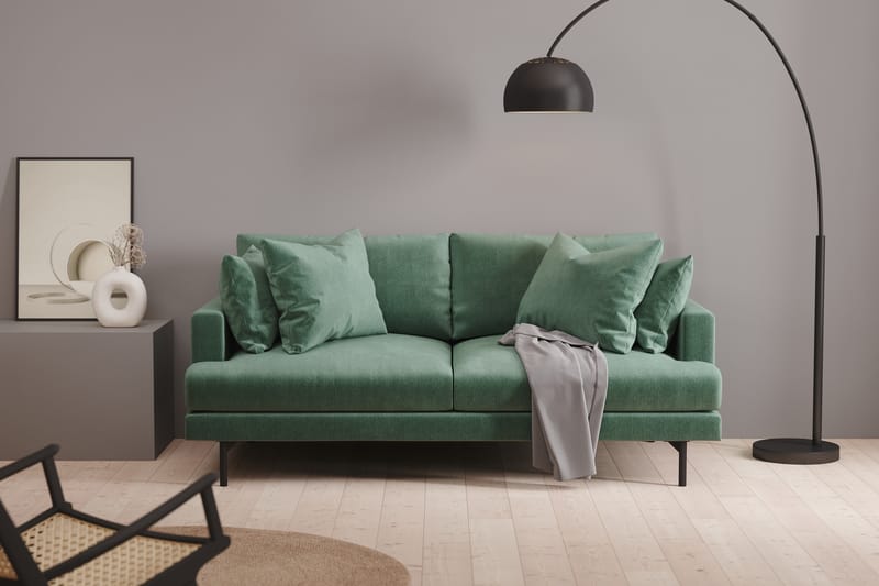 Menard 3-sits Sammetssoffa - Mörkgrön - Möbler - Vardagsrum - Soffor - 3-sits soffor