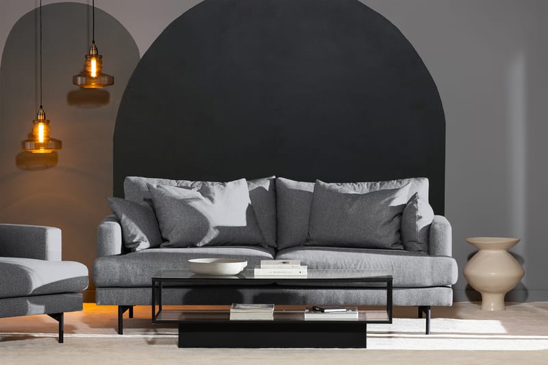 Menard 3-sits Soffa Grå/Svart - Möbler - Vardagsrum - Soffor - 3-sits soffor