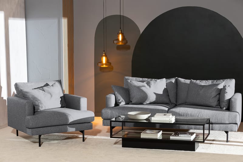 Menard 3-sits Soffa Grå/Svart - Möbler - Vardagsrum - Soffor - 3-sits soffor
