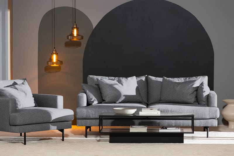 Menard 3-sits Soffa Grå/Svart - Möbler - Vardagsrum - Soffor - 3-sits soffor