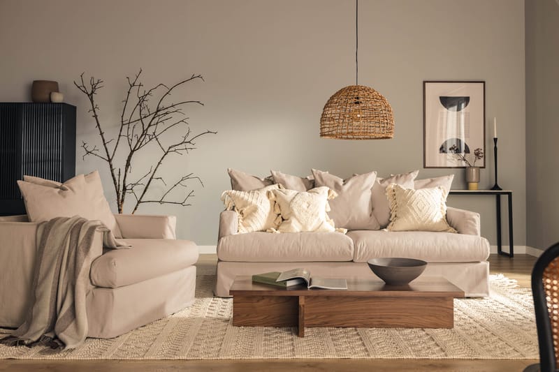 Menard 3-sits Tygsoffa - Beige - Möbler - Vardagsrum - Soffor - 3-sits soffor