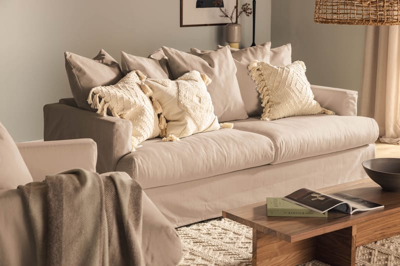 Menard 3-sits Tygsoffa - Beige - Möbler - Vardagsrum - Soffor - 3-sits soffor