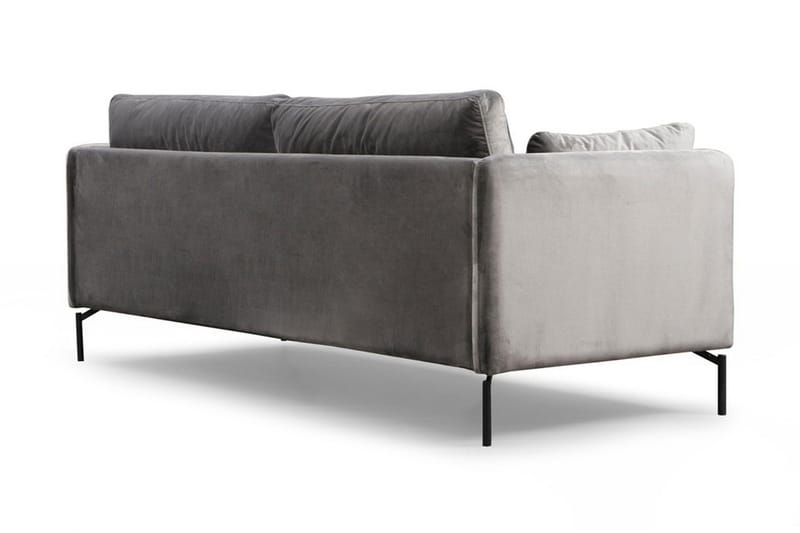 Mezonzo 3-sits Sammetssoffa 217 cm med Höga Ben - Grå - Möbler - Vardagsrum - Soffor - 3-sits soffor