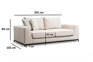 Mezonzo 3-sits Soffa - Beige - Möbler - Vardagsrum - Soffor - 3-sits soffor