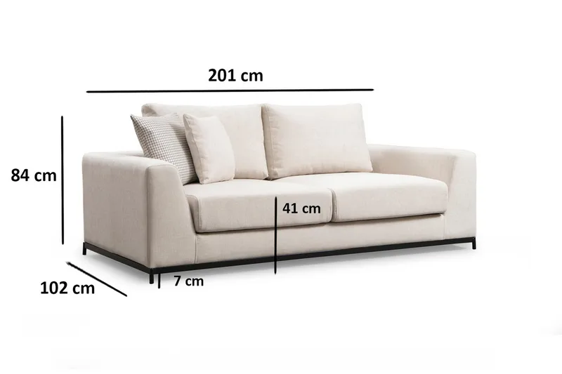 Mezonzo 3-sits Soffa - Beige - Möbler - Vardagsrum - Soffor - 3-sits soffor