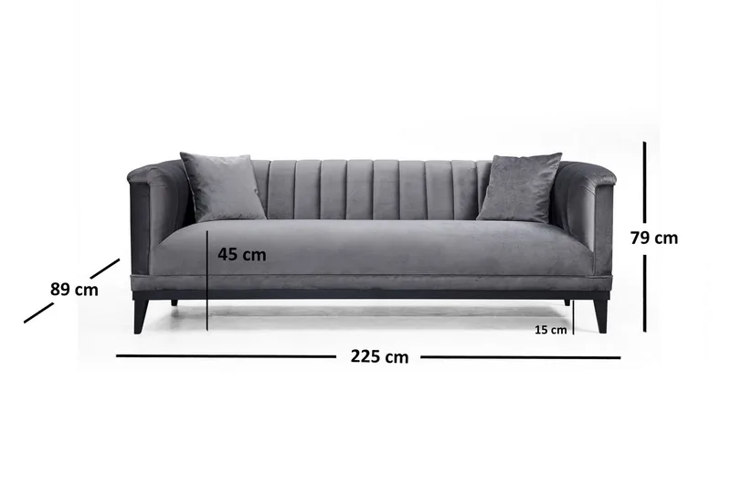 Mezonzo 3-sits Soffa - Grå - Möbler - Vardagsrum - Soffor - 3-sits soffor