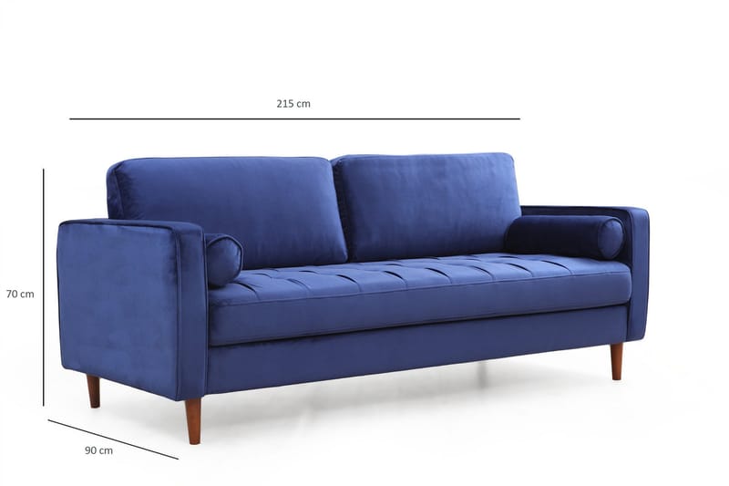Mirrilnesh Soffa 3-sits - Marinblå - Möbler - Vardagsrum - Soffor - 3-sits soffor
