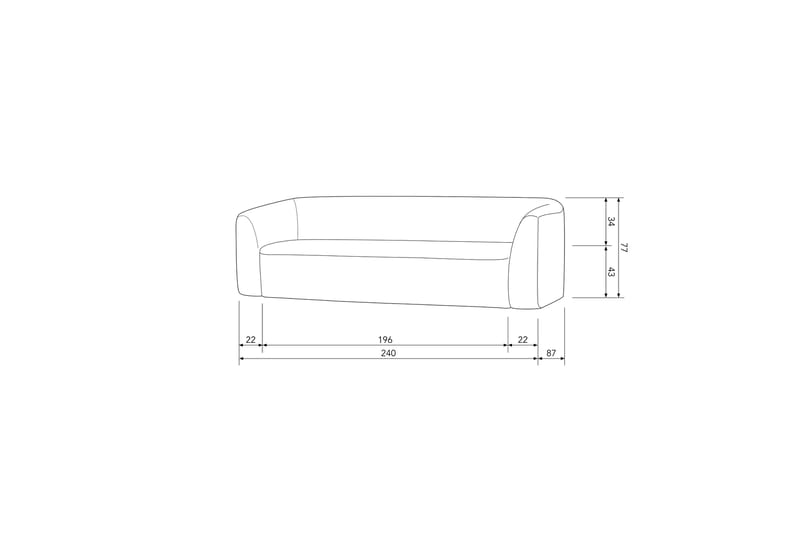 Mooli Soffa 3-sits - Grå - Möbler - Vardagsrum - Soffor - 3-sits soffor