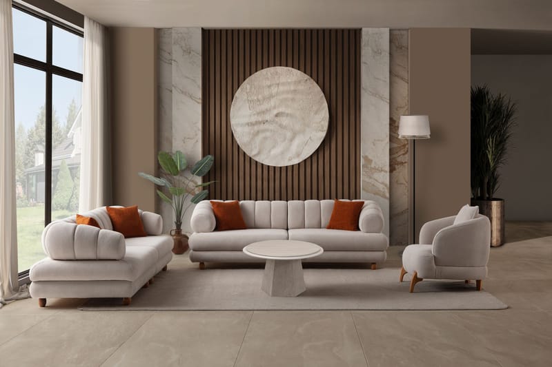 Munemori 3-sits Soffa 240x80x95 cm - Beige - Möbler - Vardagsrum - Soffor - 3-sits soffor