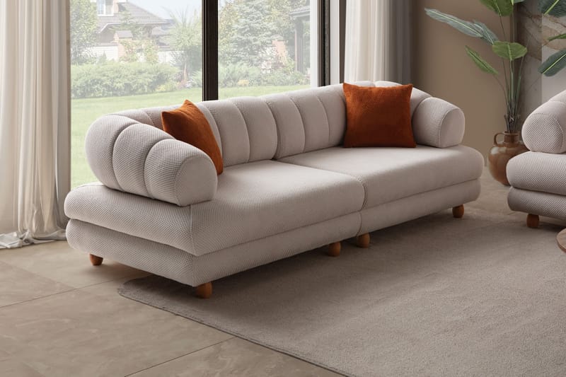 Munemori 3-sits Soffa 240x80x95 cm - Beige - Möbler - Vardagsrum - Soffor - 3-sits soffor