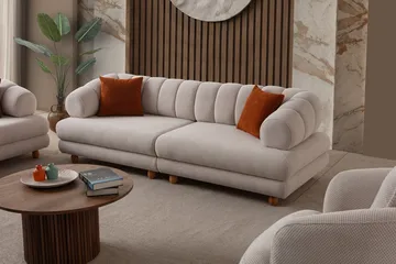Munemori 3-sits Soffa 240x80x95 cm - Beige - Möbler - Vardagsrum - Soffor - 3-sits soffor