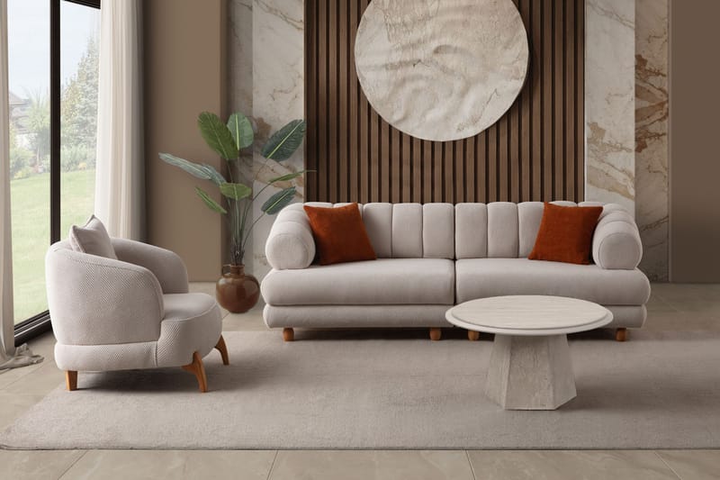 Munemori 3-sits Soffa 240x80x95 cm - Beige - Möbler - Vardagsrum - Soffor - 3-sits soffor
