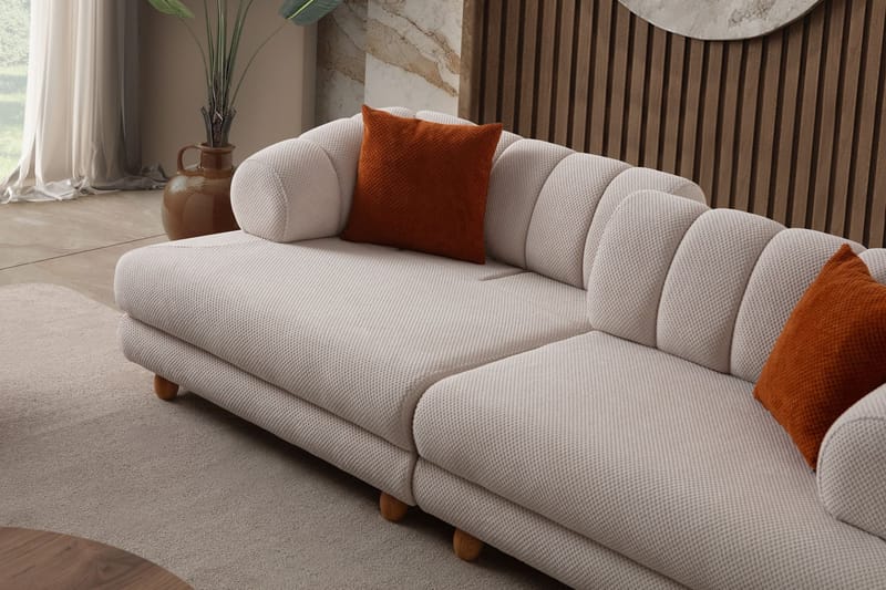 Munemori 3-sits Soffa 240x80x95 cm - Beige - Möbler - Vardagsrum - Soffor - 3-sits soffor