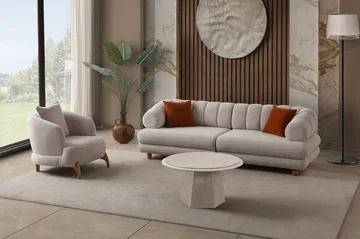 Munemori 3-sits Soffa 240x80x95 cm - Beige - Möbler - Vardagsrum - Soffor - 3-sits soffor