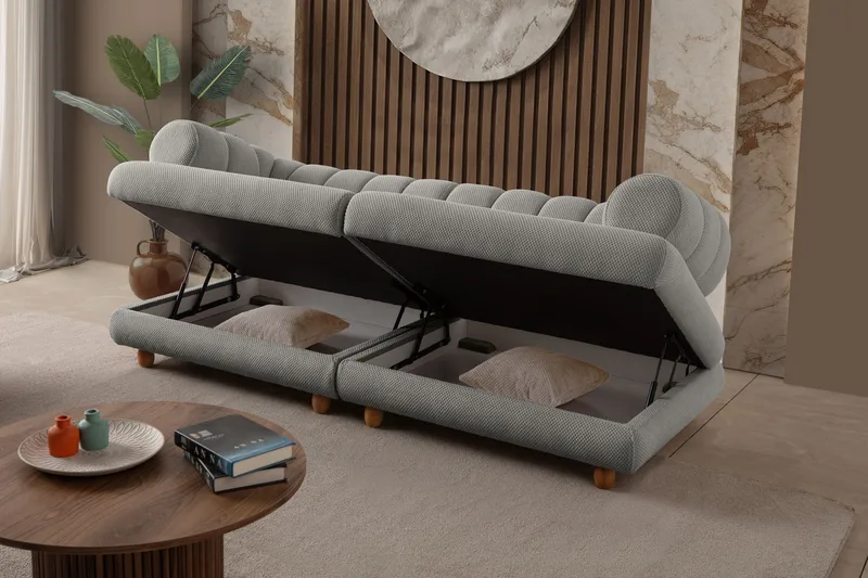 Munemori 3-sits Soffa 240x80x95 cm - Grå - Möbler - Vardagsrum - Soffor - 3-sits soffor