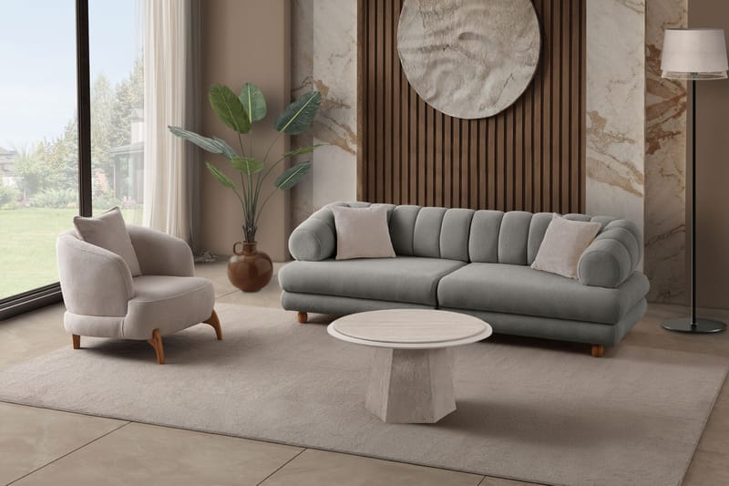 Munemori 3-sits Soffa 240x80x95 cm - Grå - Möbler - Vardagsrum - Soffor - 3-sits soffor