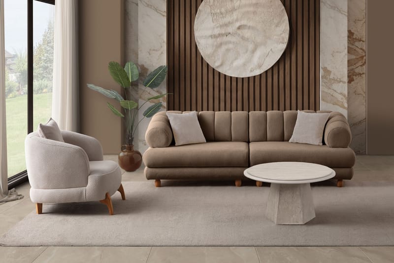 Munemori 3-sits Soffa 240x80x95 cm - Latte - Möbler - Vardagsrum - Soffor - 3-sits soffor