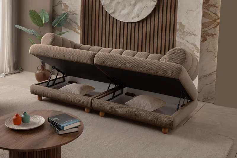 Munemori 3-sits Soffa 240x80x95 cm - Latte - Möbler - Vardagsrum - Soffor - 3-sits soffor