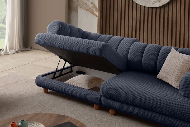 Munemori 3-sits Soffa 240x80x95 cm - Marinblå - Möbler - Vardagsrum - Soffor - 3-sits soffor