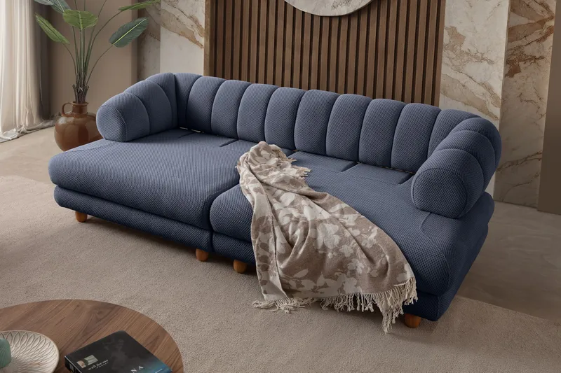 Munemori 3-sits Soffa 240x80x95 cm - Marinblå - Möbler - Vardagsrum - Soffor - 3-sits soffor