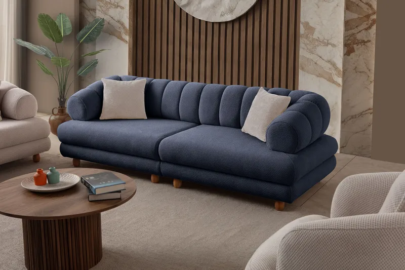 Munemori 3-sits Soffa 240x80x95 cm - Marinblå - Möbler - Vardagsrum - Soffor - 3-sits soffor