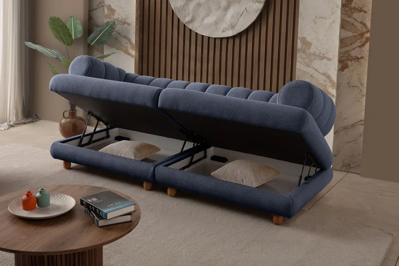 Munemori 3-sits Soffa 240x80x95 cm - Marinblå - Möbler - Vardagsrum - Soffor - 3-sits soffor