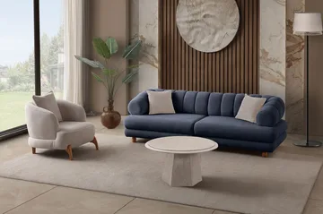 Munemori 3-sits Soffa 240x80x95 cm - Marinblå - Möbler - Vardagsrum - Soffor - 3-sits soffor