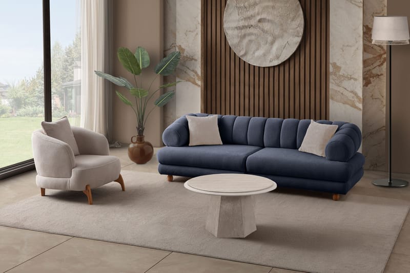 Munemori 3-sits Soffa 240x80x95 cm - Marinblå - Möbler - Vardagsrum - Soffor - 3-sits soffor