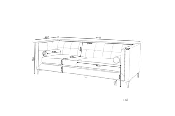 MUSSLEWHITE Soffa Sammet Grå - Möbler - Vardagsrum - Soffor - 3-sits soffor