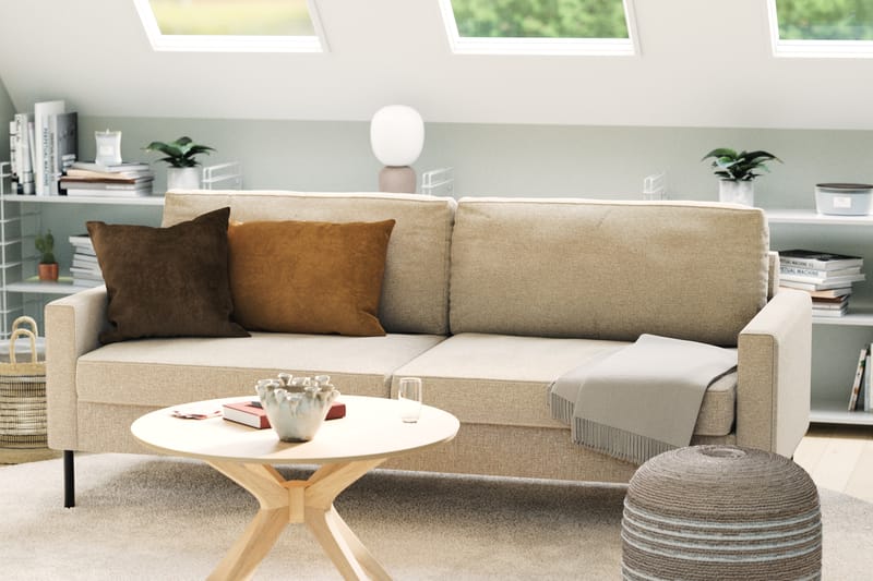 Nevada 3-sits Small Tygsoffa 198 cm bred - Beige - Möbler - Vardagsrum - Soffor - 3-sits soffor