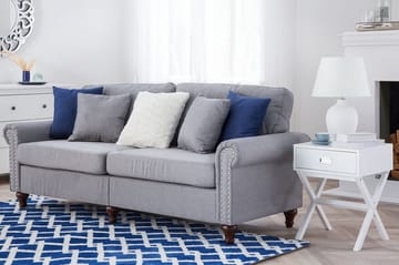 Otra 3-sits Djup Chesterfield Soffa i Tyg - Grå - Möbler - Vardagsrum - Soffor - 3-sits soffor